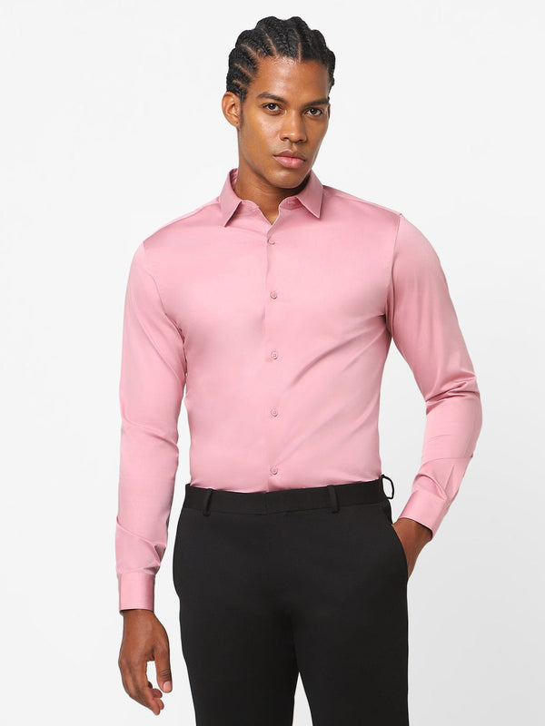 Men's Flamingo Pink Solid Shirt