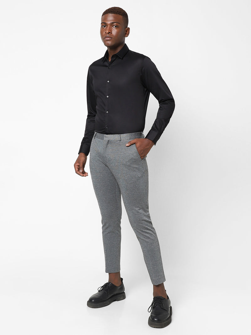 Men's Black Satin Stretch Shirt