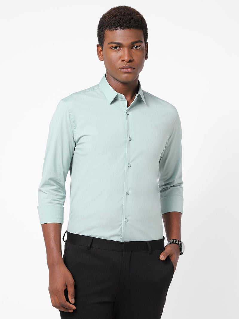 Men's Light Blue Solid Shirt