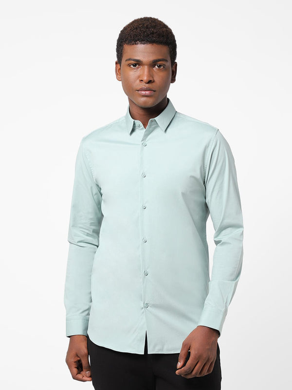 Men's Light Blue Solid Shirt