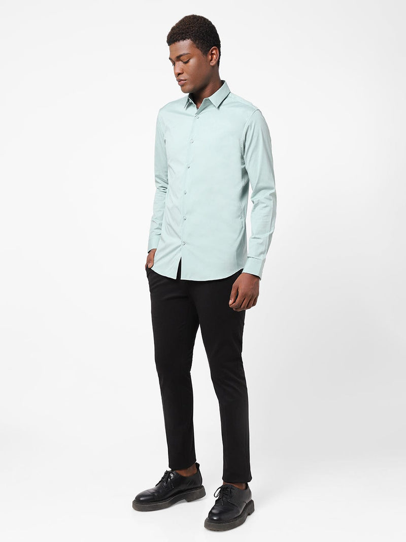 Men's Light Blue Solid Shirt