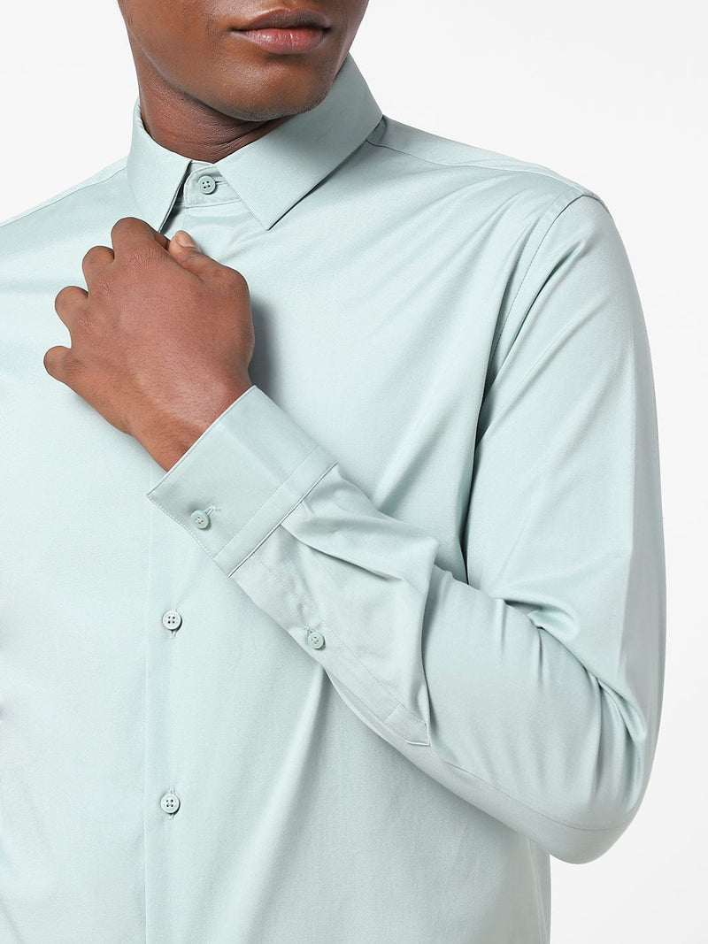 Men's Light Blue Solid Shirt