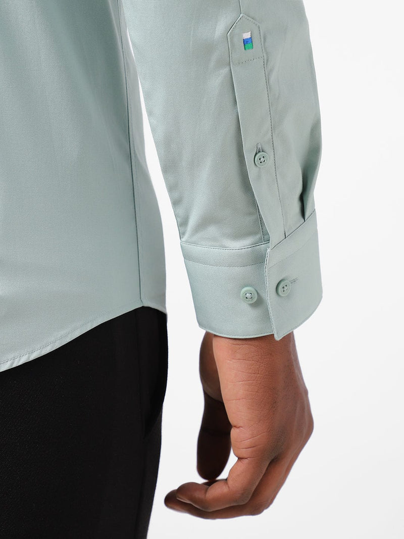 Men's Light Blue Solid Shirt