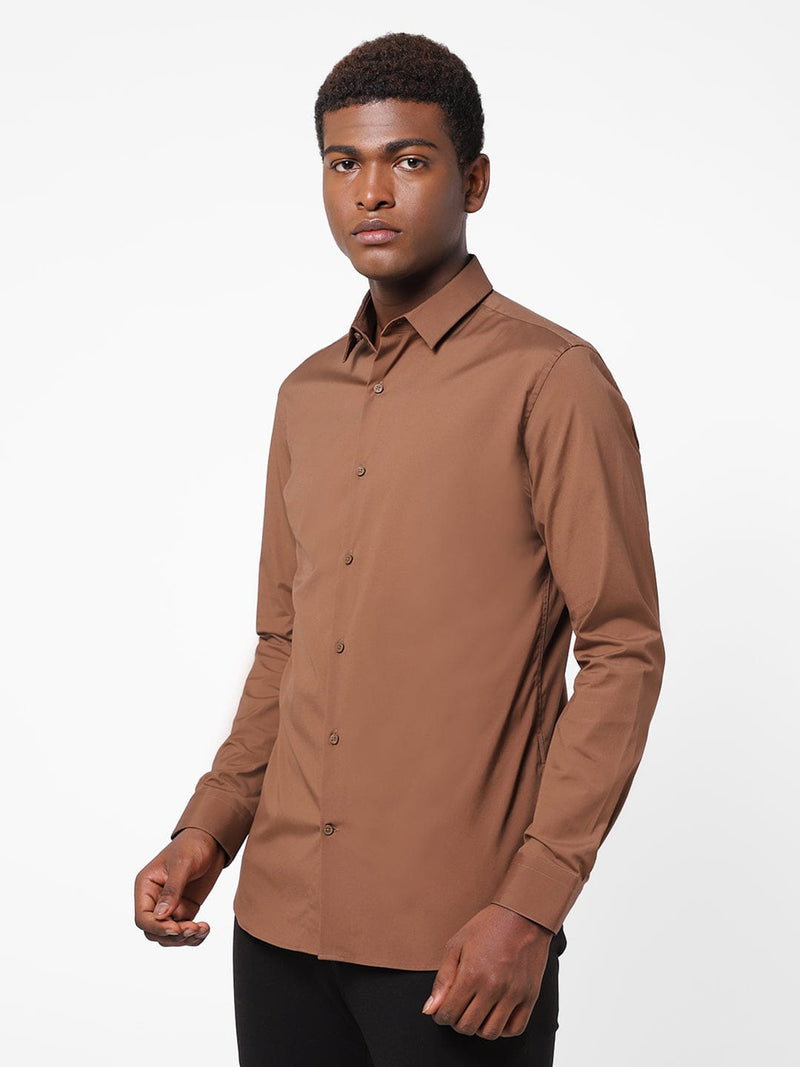 Men's Caramel Solid Shirt