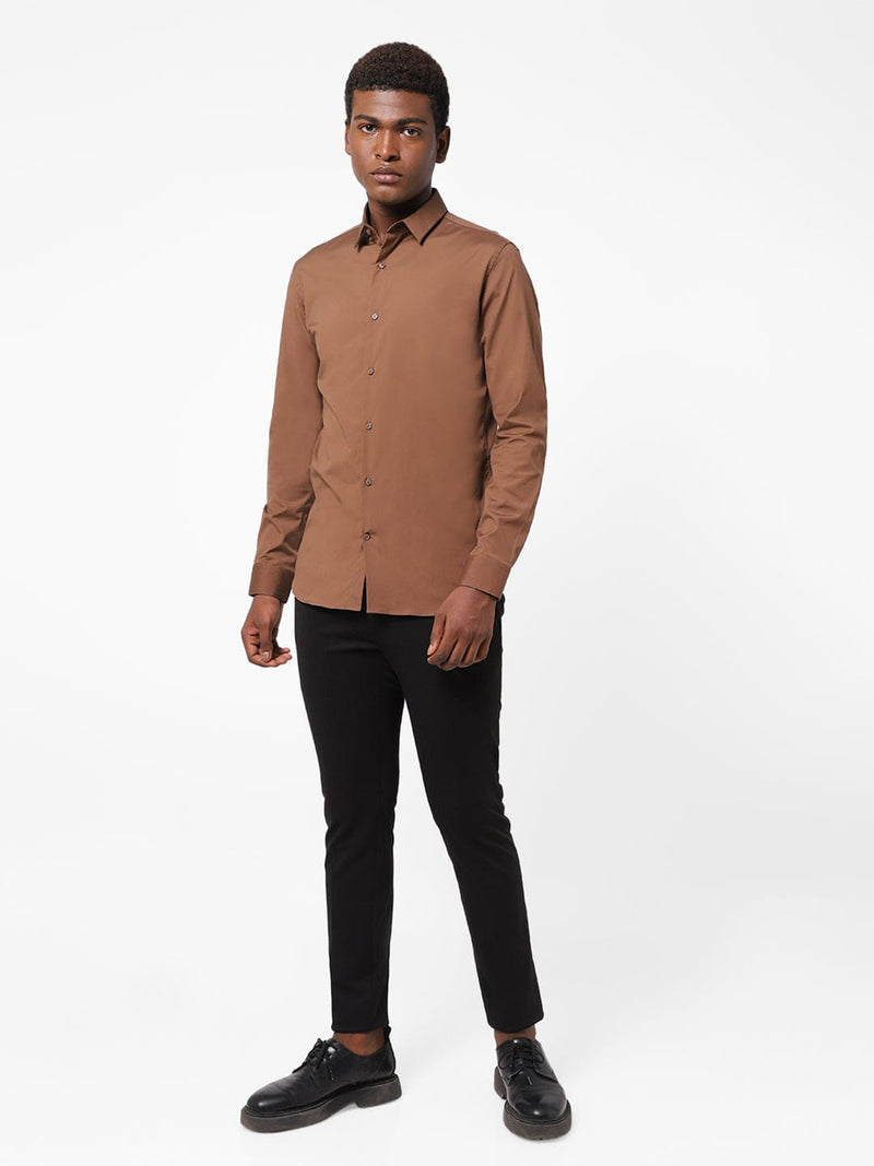 Men's Caramel Solid Shirt