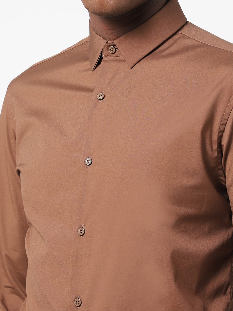 Men's Caramel Solid Shirt