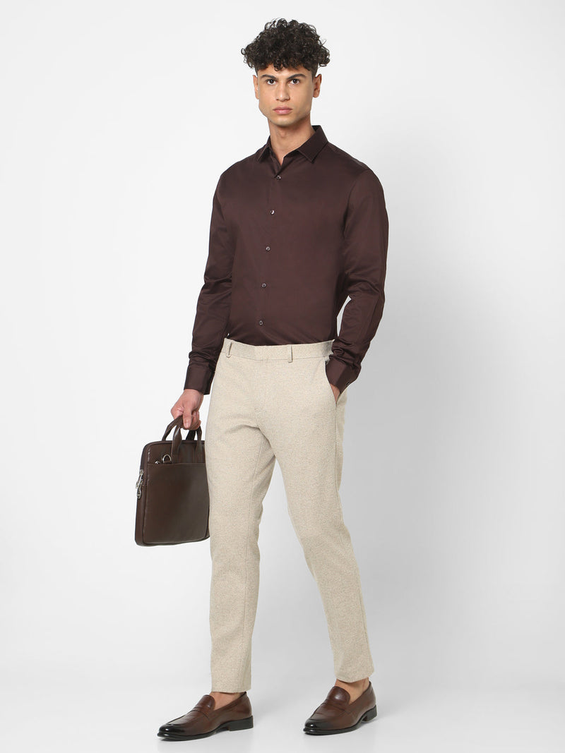 Men's Espresso Brown Solid Shirt