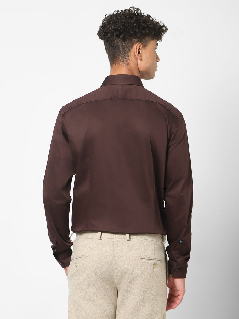 Men's Espresso Brown Solid Shirt