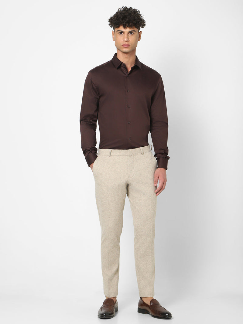 Men's Espresso Brown Solid Shirt