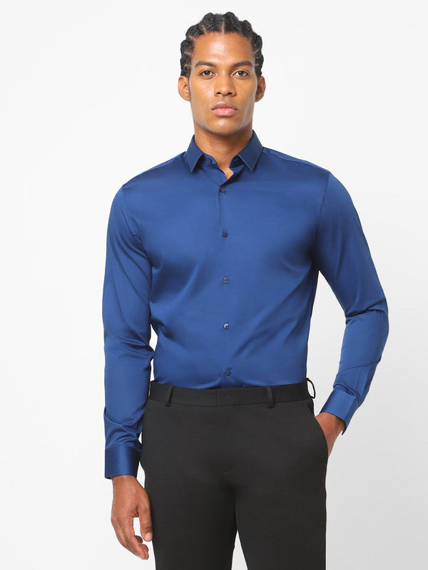 Men's Egyptian Blue Solid Shirt