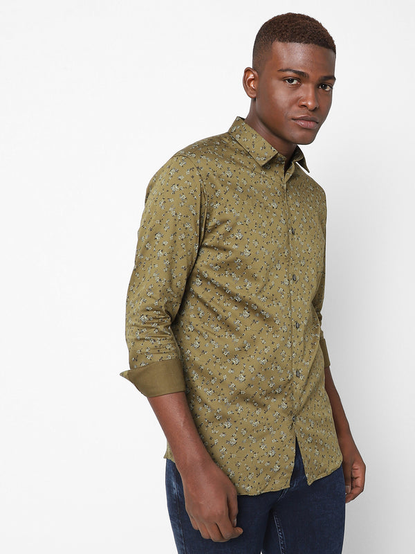 Men's Green Cotton Shirt