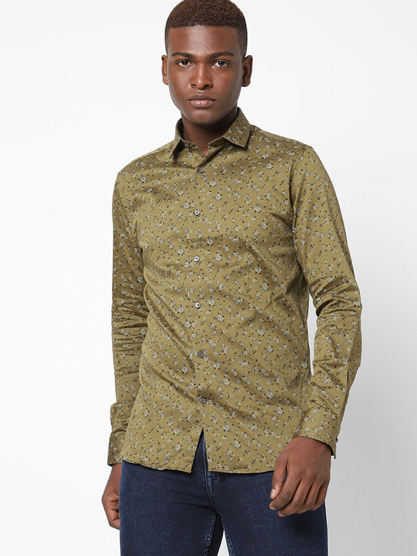 Men's Green Cotton Shirt