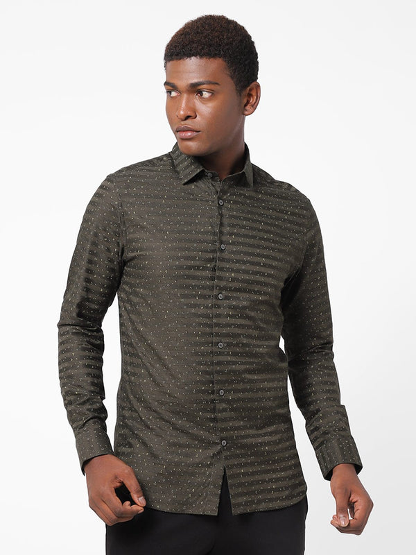 Men's Sky Blue Printed Shirt