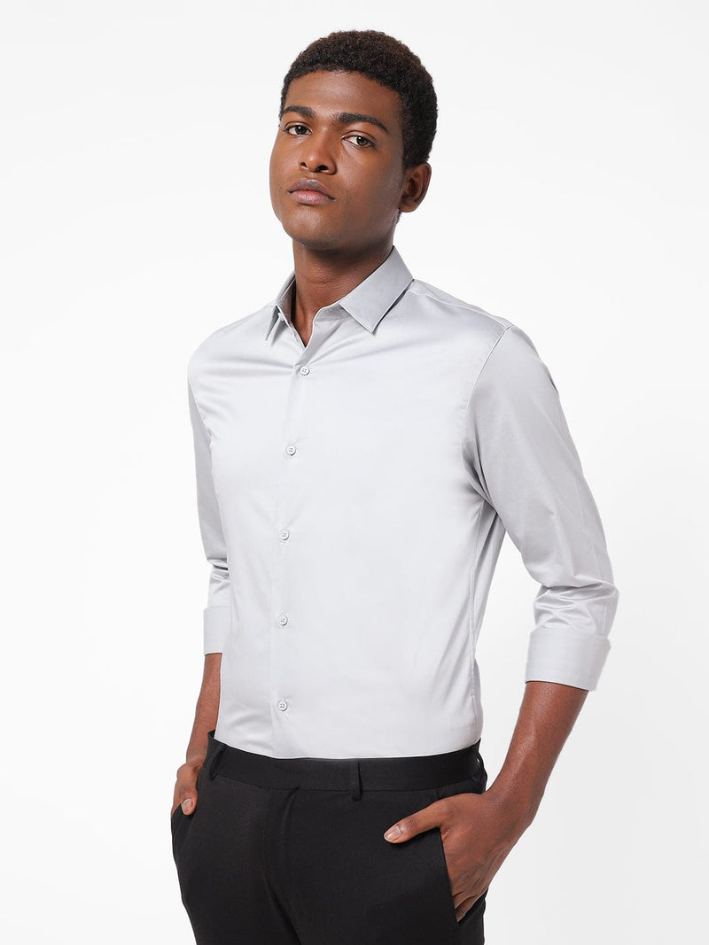 Men's Smoke Grey Solid Shirt