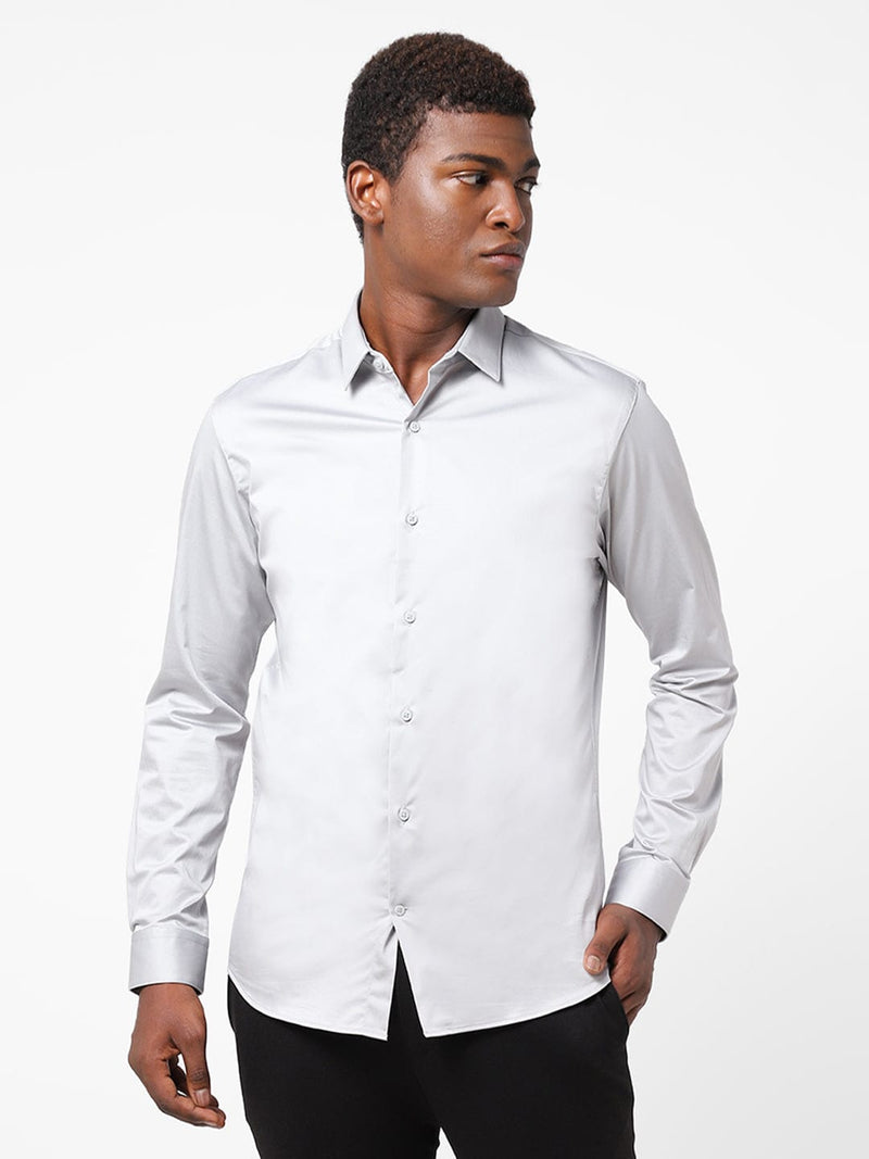 Men's Smoke Grey Solid Shirt