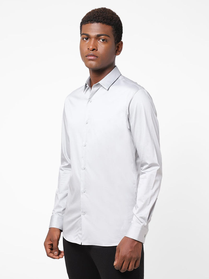 Men's Smoke Grey Solid Shirt