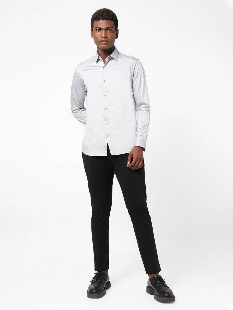 Men's Smoke Grey Solid Shirt