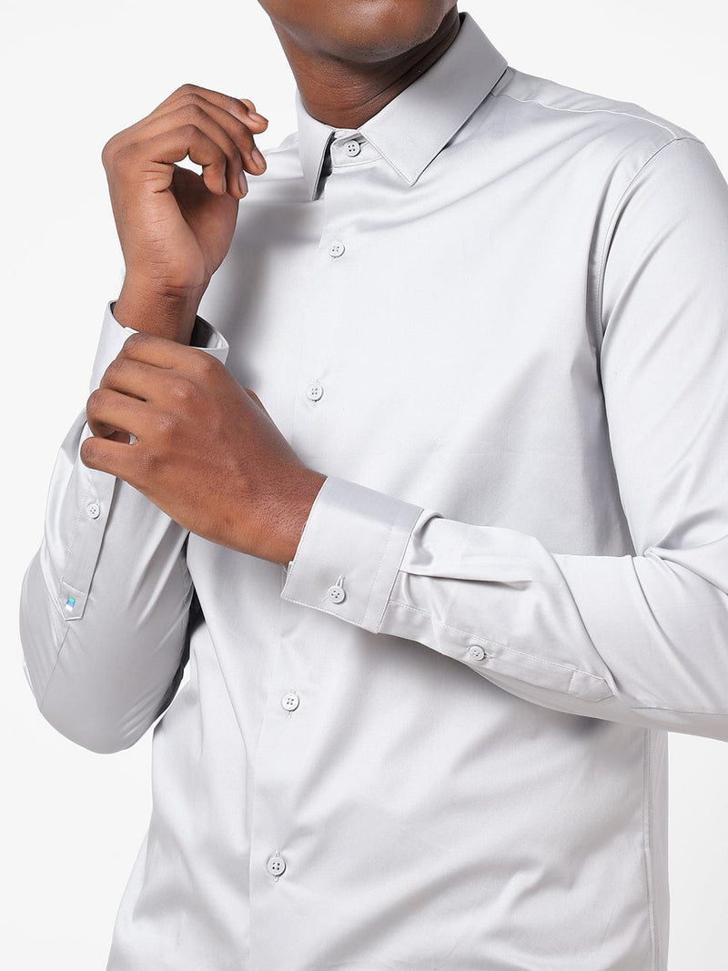 Men's Smoke Grey Solid Shirt