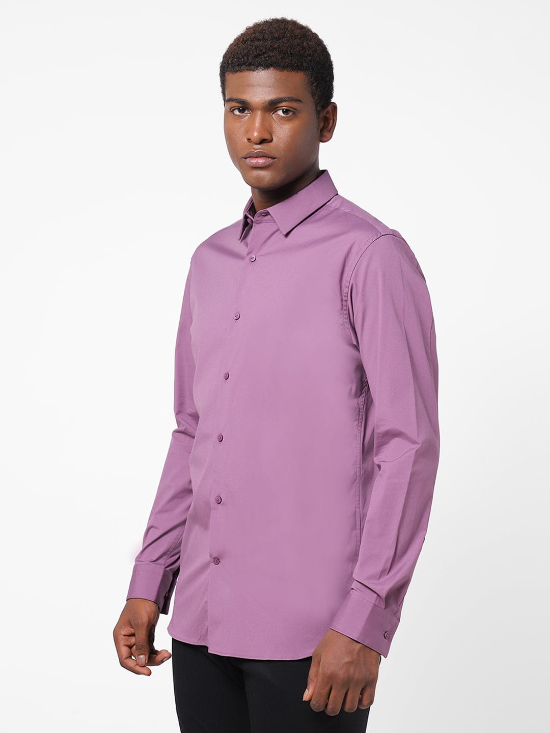 Men's Lavender Solid Shirt