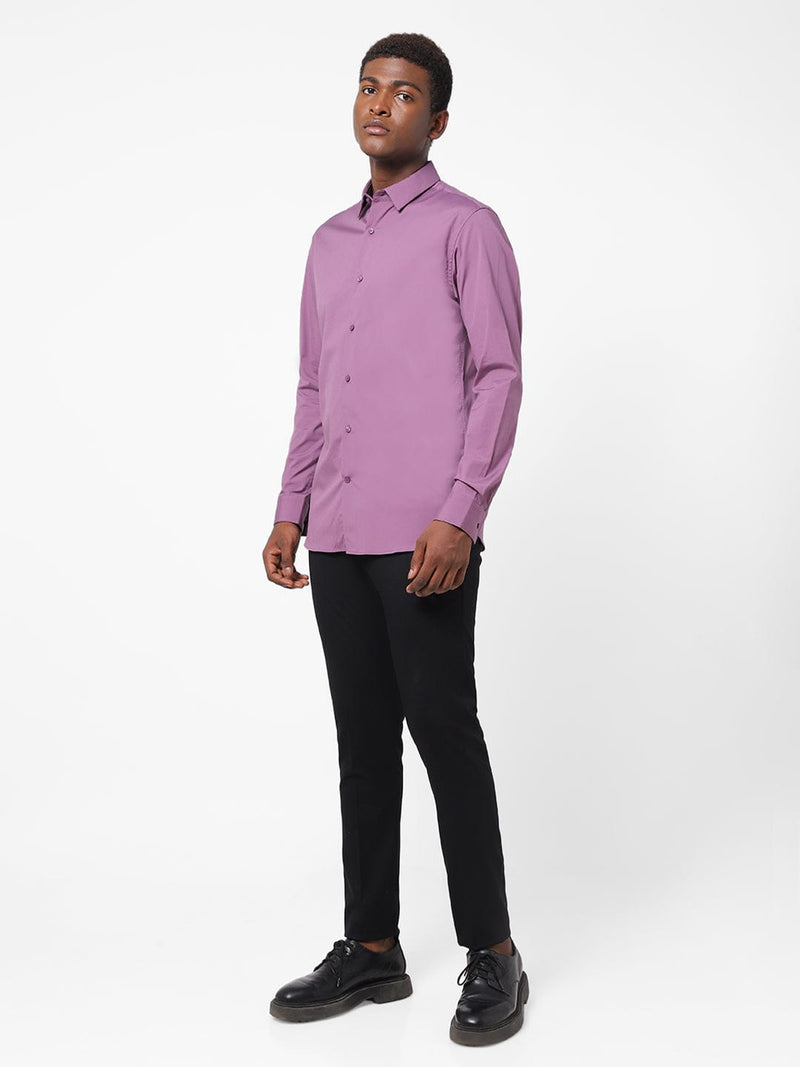 Men's Lavender Solid Shirt
