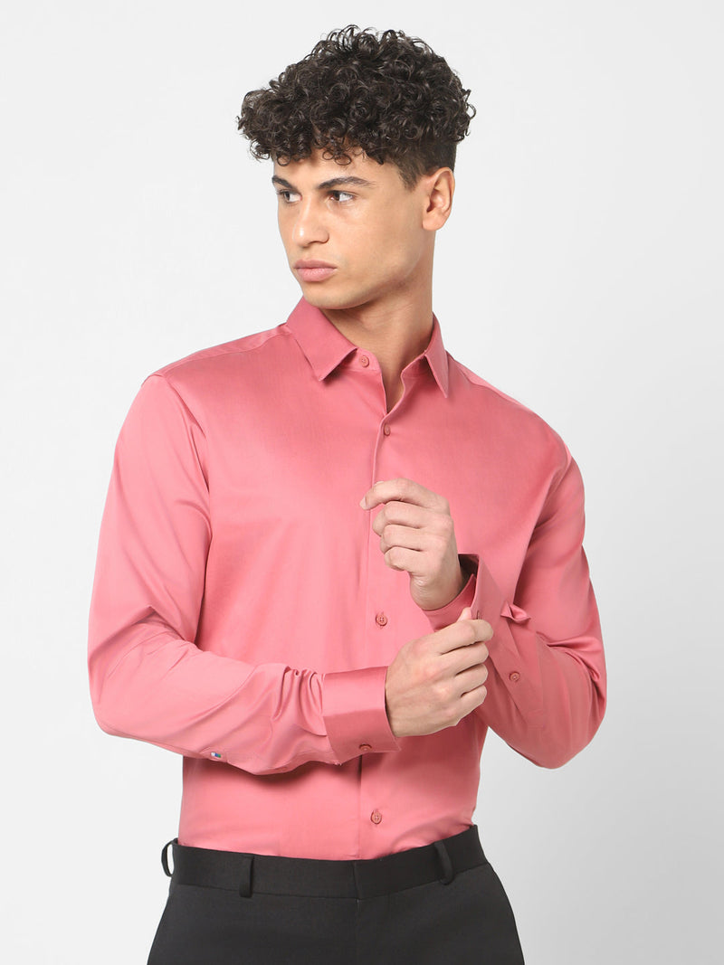 Men's French Pink Solid Shirt