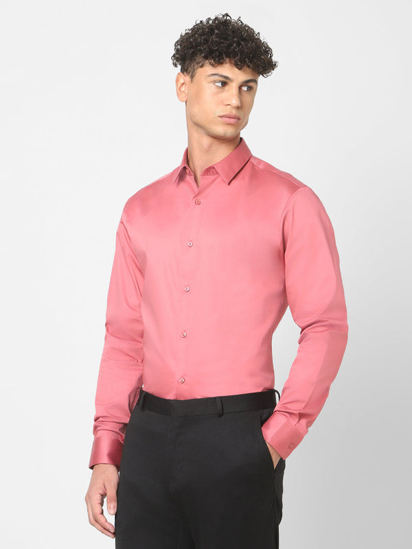 Men's French Pink Solid Shirt