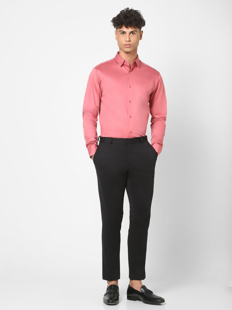 Men's French Pink Solid Shirt