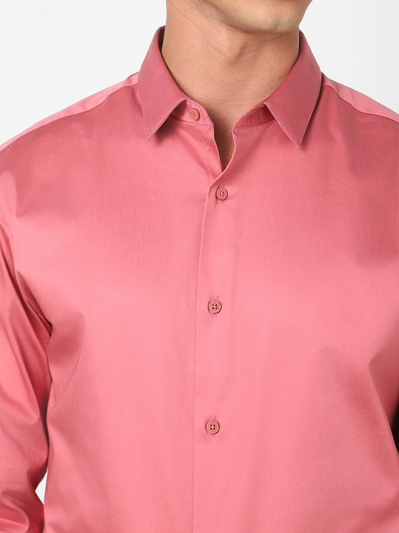 Men's French Pink Solid Shirt