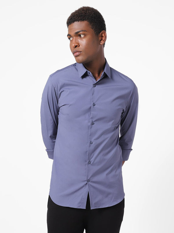 Men's Pigeon Blue Solid Shirt