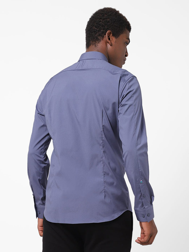Men's Pigeon Blue Solid Shirt