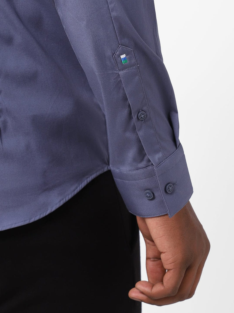 Men's Pigeon Blue Solid Shirt