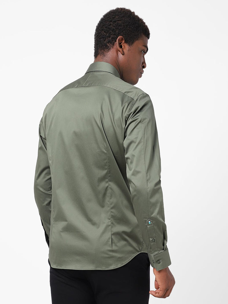 Men's Artichoke Green Solid Shirt