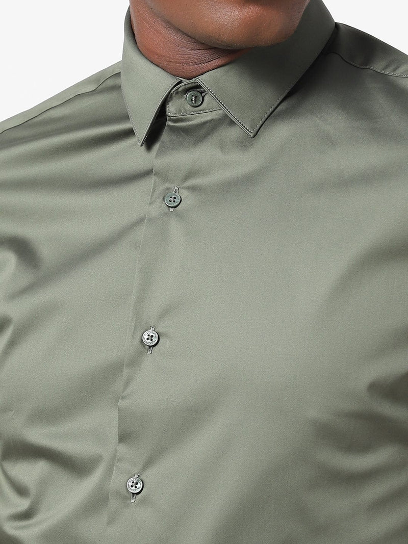 Men's Artichoke Green Solid Shirt