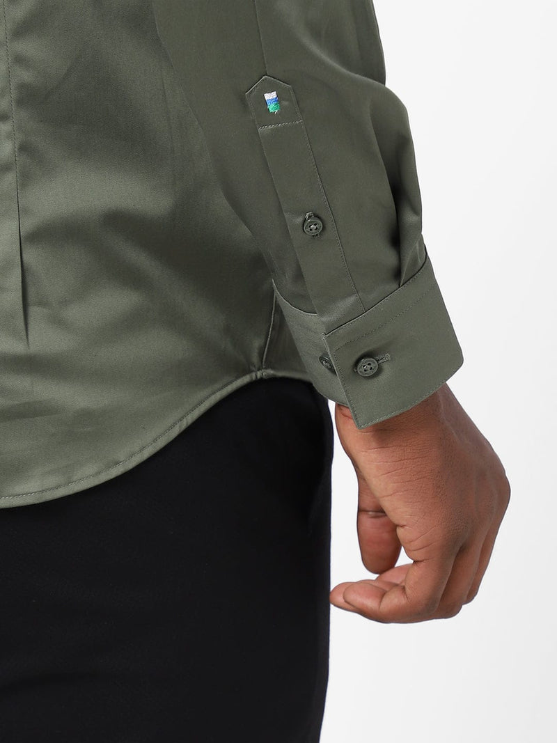 Men's Artichoke Green Solid Shirt