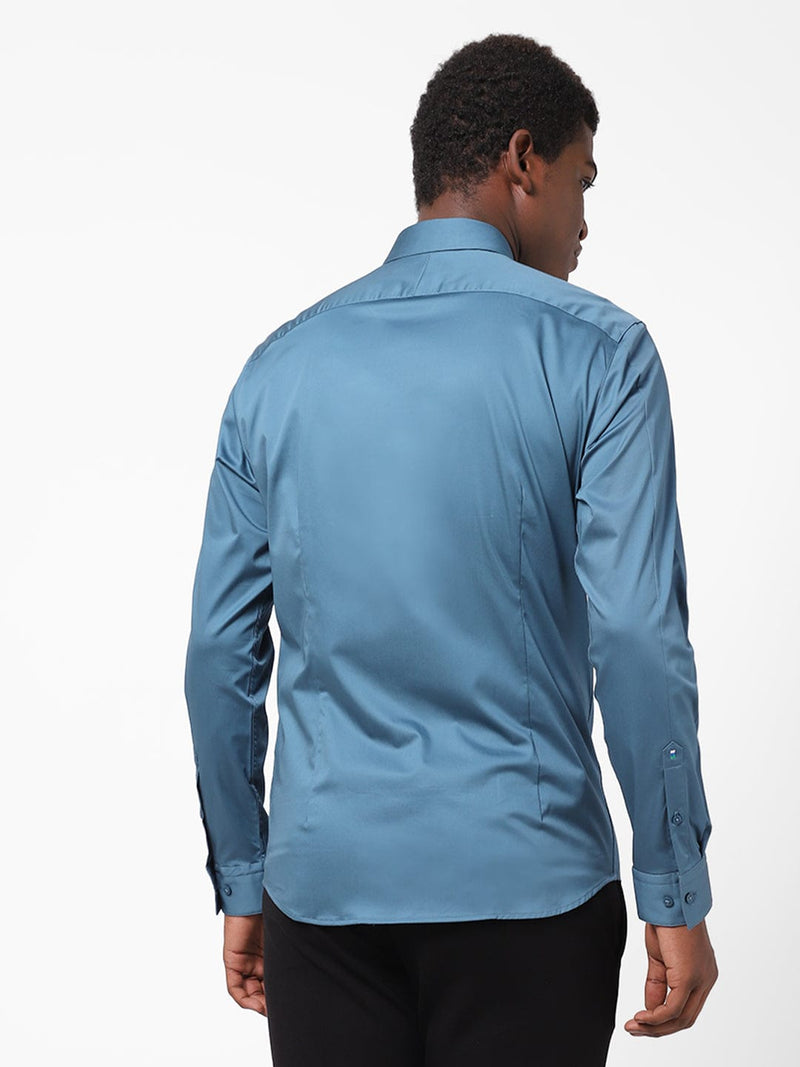 Men's Cornflower Blue Solid Shirt