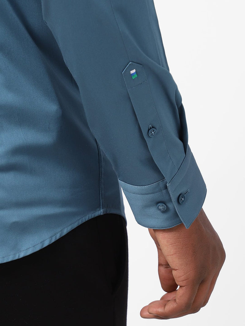 Men's Cornflower Blue Solid Shirt