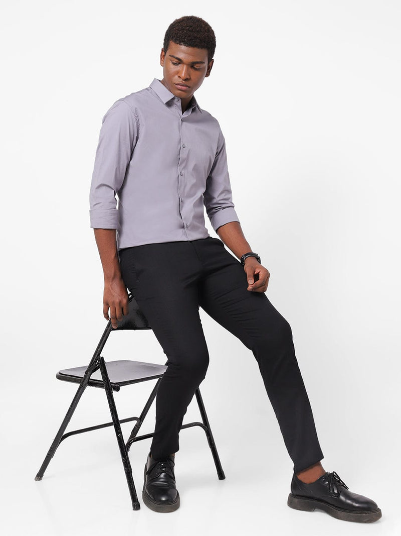 Men's Pigeon Blue Solid Shirt