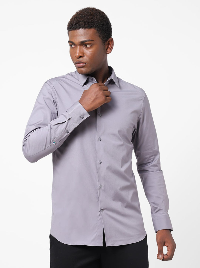 Men's Pigeon Blue Solid Shirt