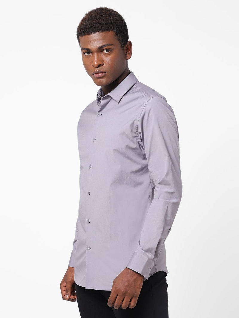 Men's Pigeon Blue Solid Shirt