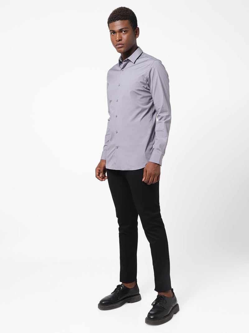 Men's Pigeon Blue Solid Shirt