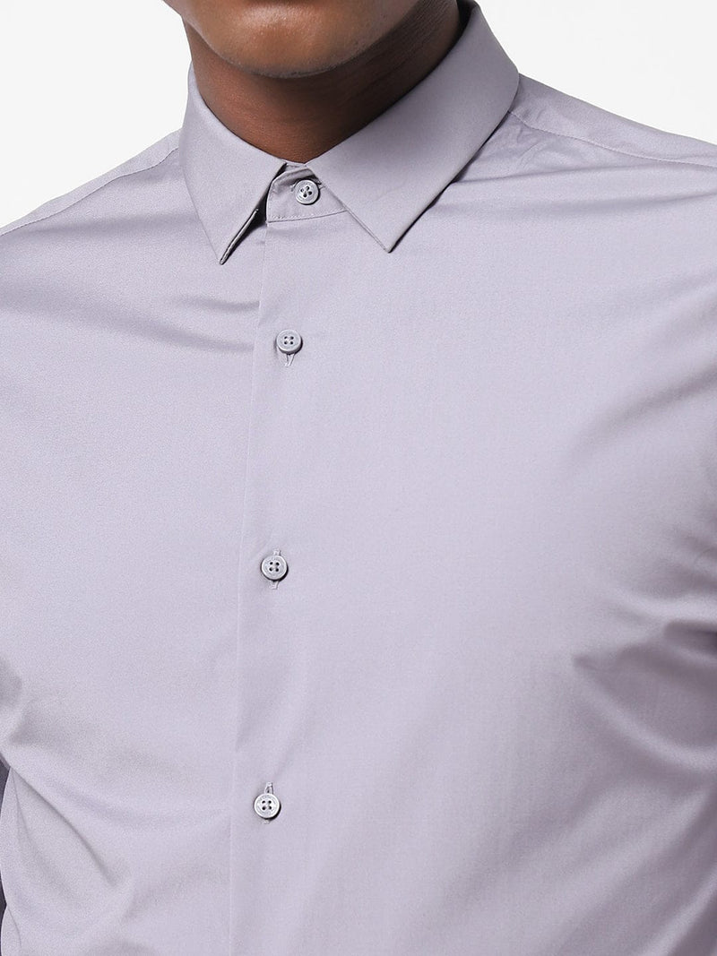 Men's Pigeon Blue Solid Shirt
