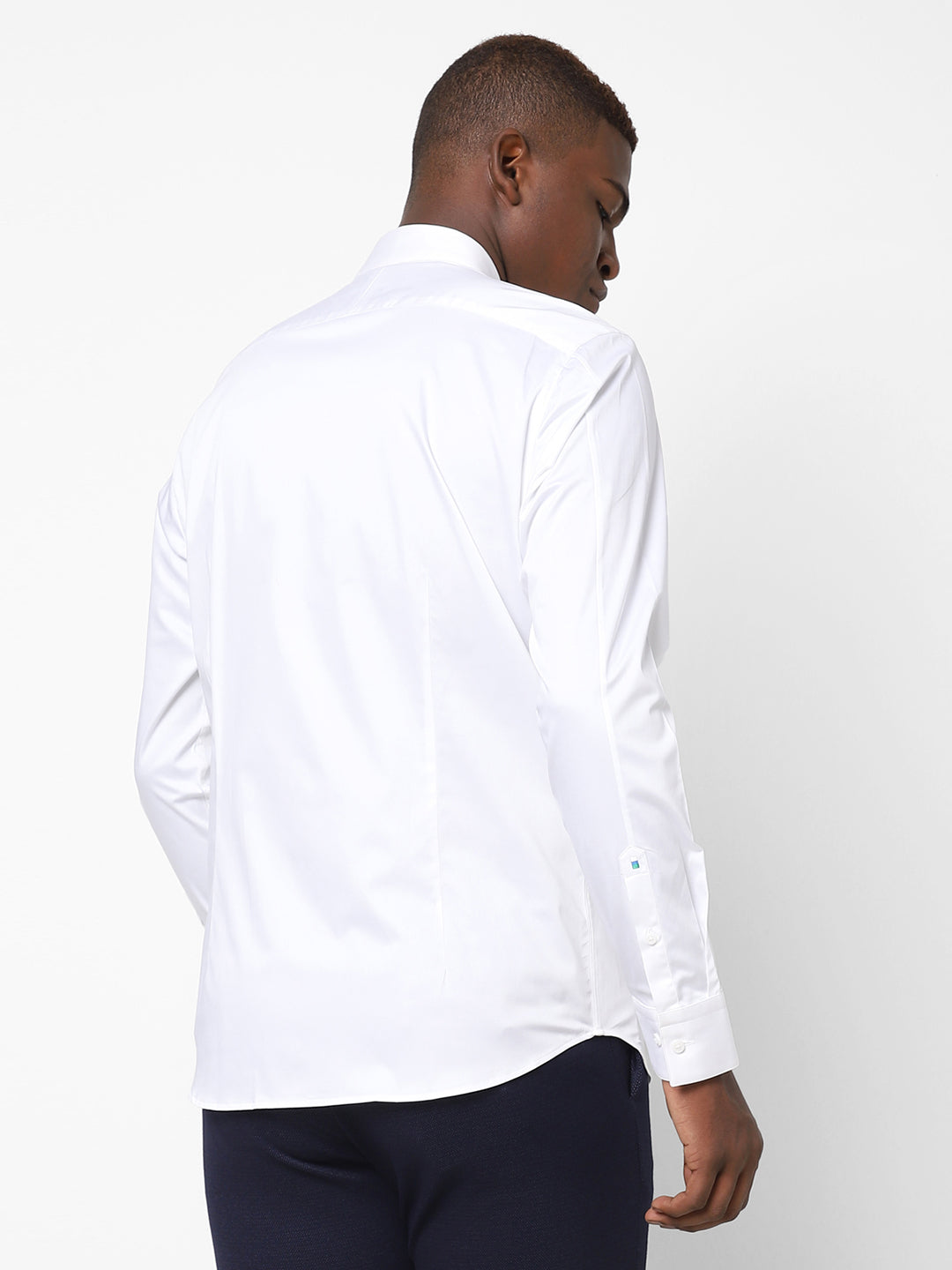 Men's White Satin Stretch Shirt