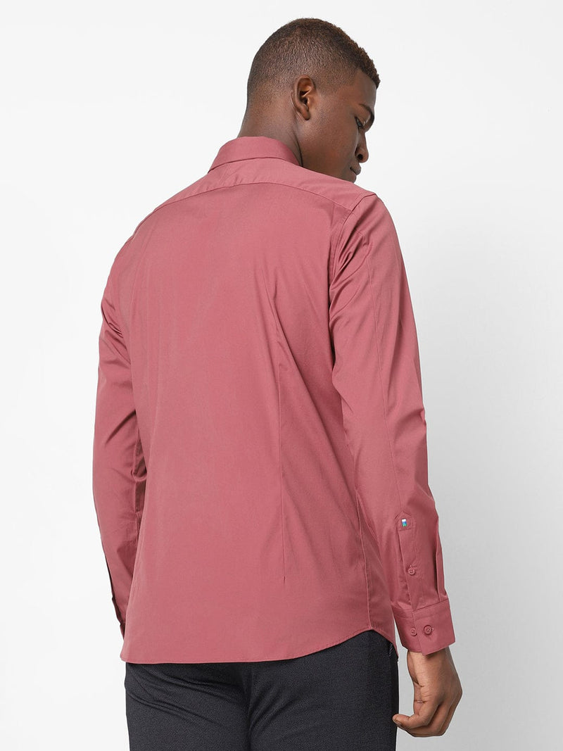 Men's Maroon Satin Stretch Shirt