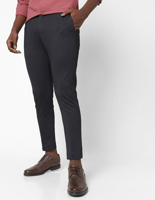 Black Knitted Stretch Men's Trouser