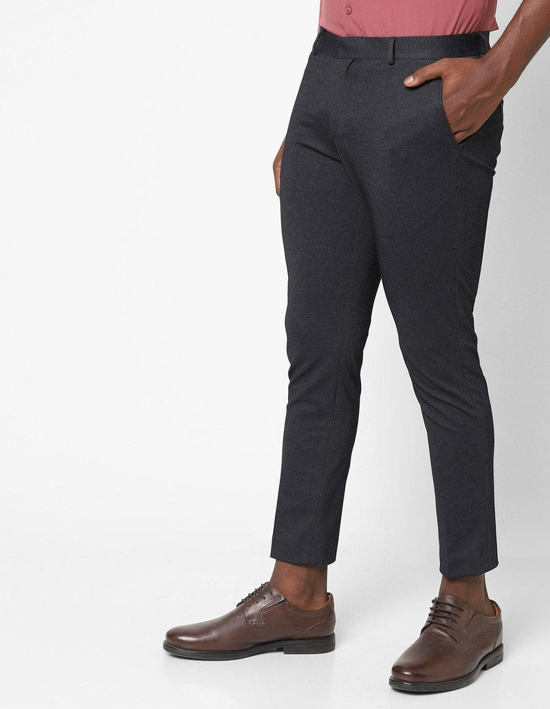 Black Knitted Stretch Men's Trouser