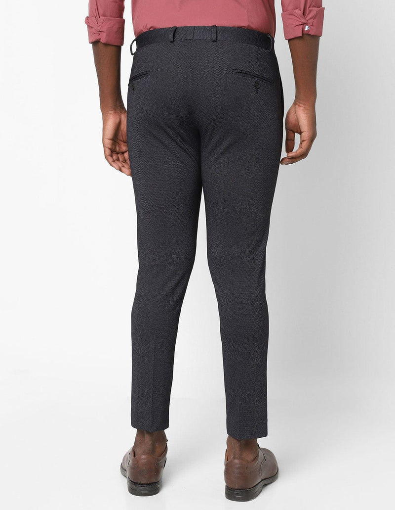 Black Knitted Stretch Men's Trouser