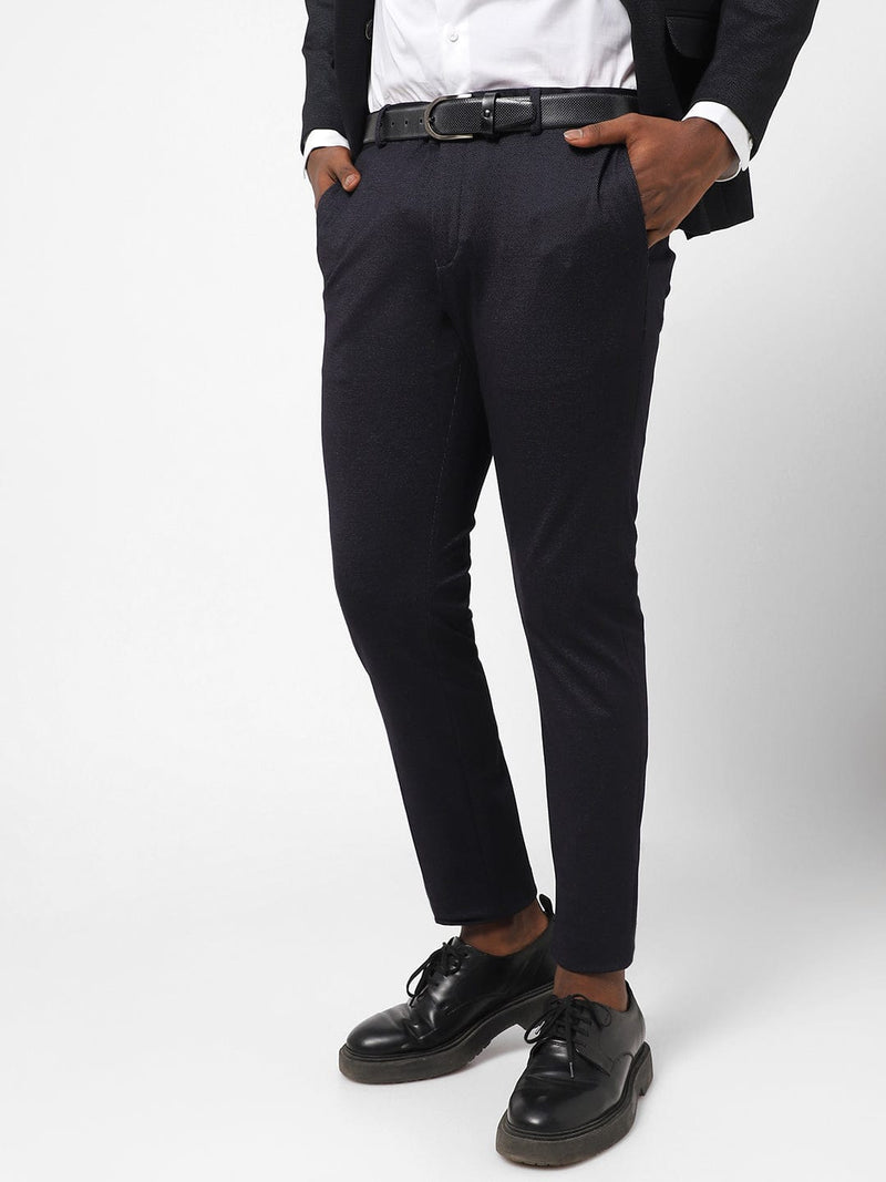 Black Knitted Stretch Men's Trouser