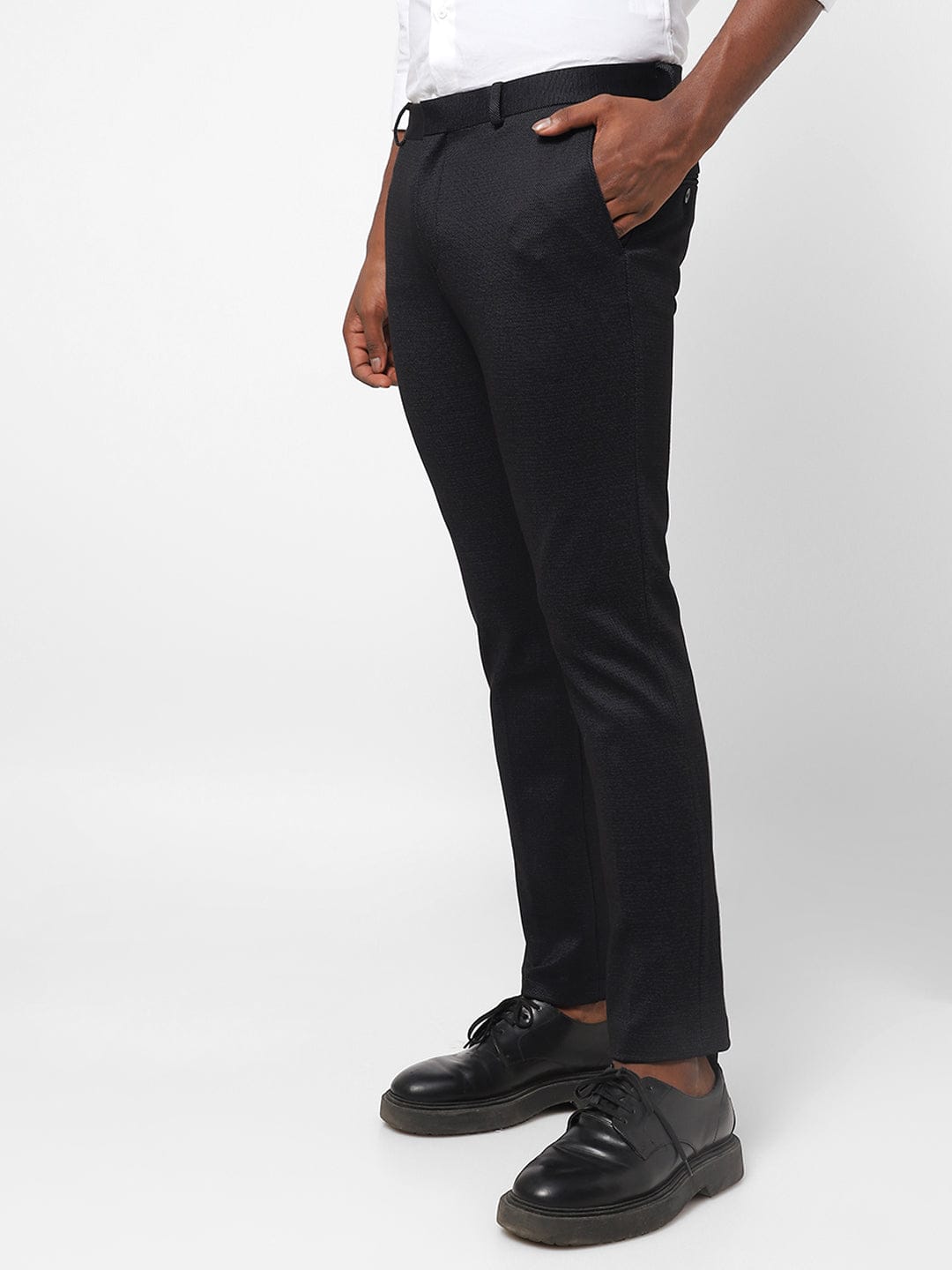 Black Pin Dot Knitted Stretch Men&