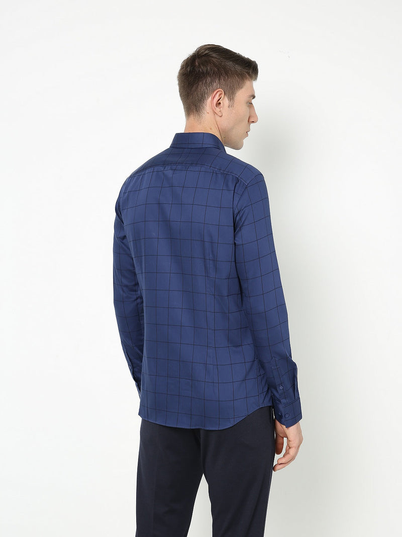 Men's Navy Checks Shirt
