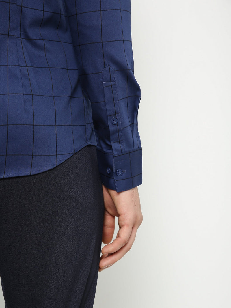 Men's Navy Checks Shirt